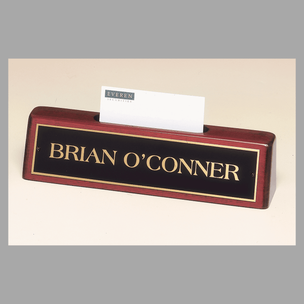 Rosewood Name Plate with Black Brass Insert – item 541 image 3