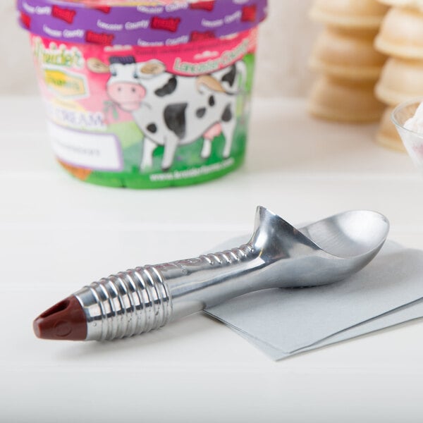 Vollrath 47274 #10 Aluminum Brown Ice Cream Dipper – item 92247274 image 2