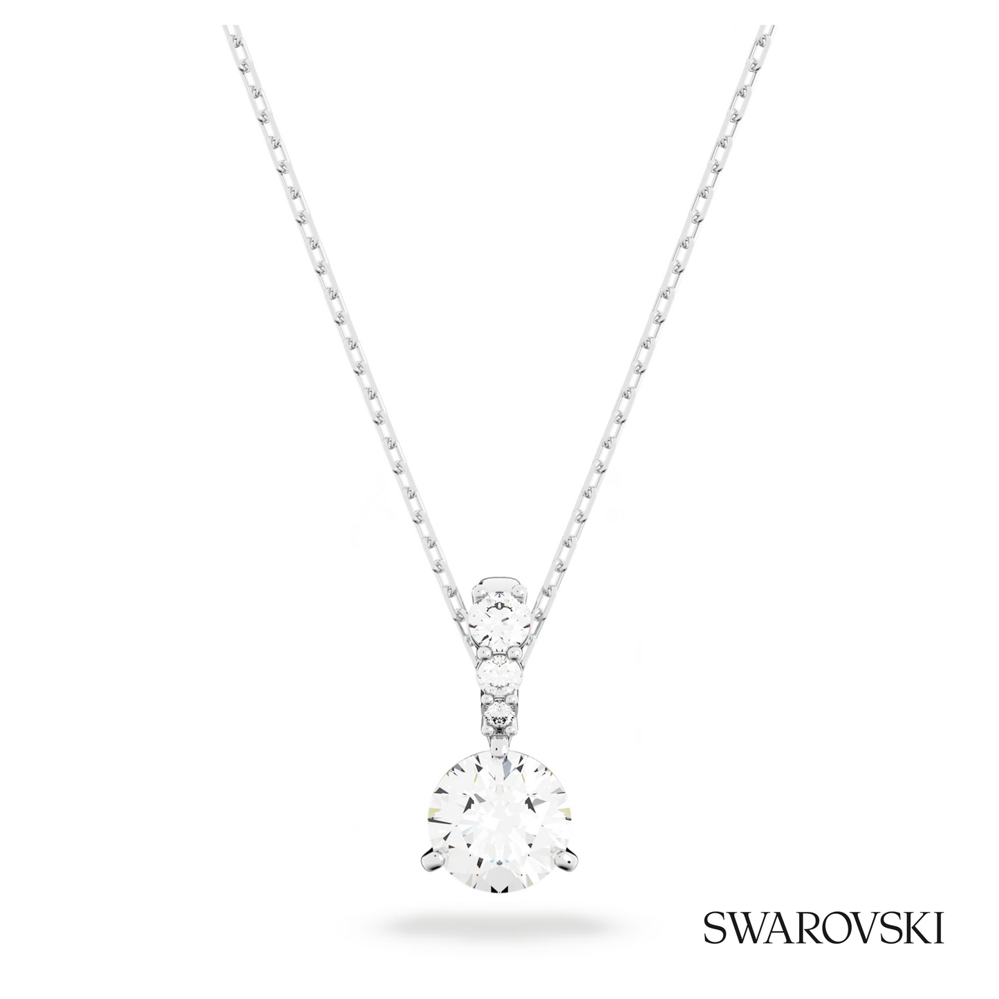 Swarovski Stilla pendant, Round cut, White, Rhodium plated – item 5472635