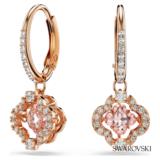 Una drop earrings, Clover, Pink, 18K rose gold finish – item 5516477