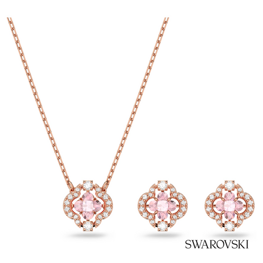 Una set, Mixed cuts, Clover, Pink, 18K rose gold finish – item 5516488