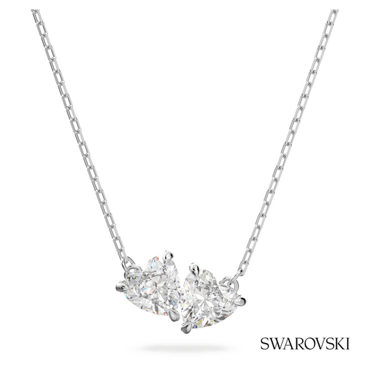 Mesmera necklace, Heart, White, Rhodium plated – item 5517117