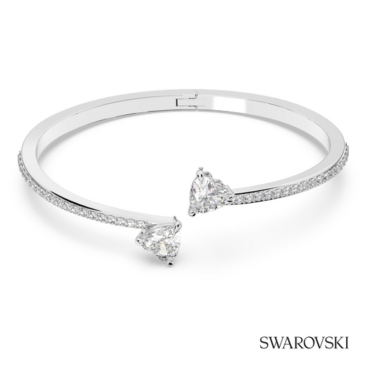 Mesmera bangle, Heart, White, Rhodium plated – item 5518814