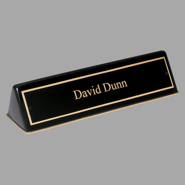 Black Piano Desk Wedge with Brass Plate – item 556