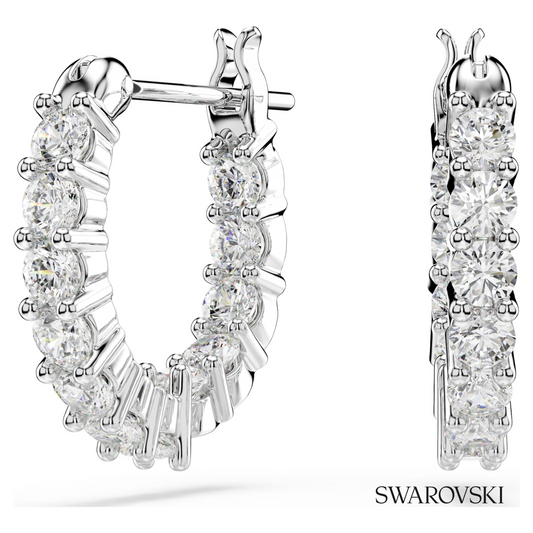 Matrix Vittore hoop earrings, Round cut, White, Rhodium plated – item 5562126