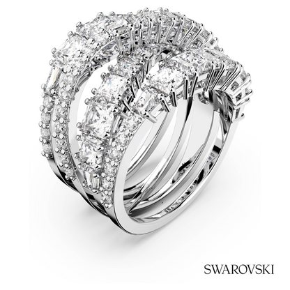 Swarovski Hyperbola ring, Mixed cuts, White, Rhodium plated – item 5580952 image 2