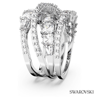 Swarovski Hyperbola ring, Mixed cuts, White, Rhodium plated – item 5580952 image 3