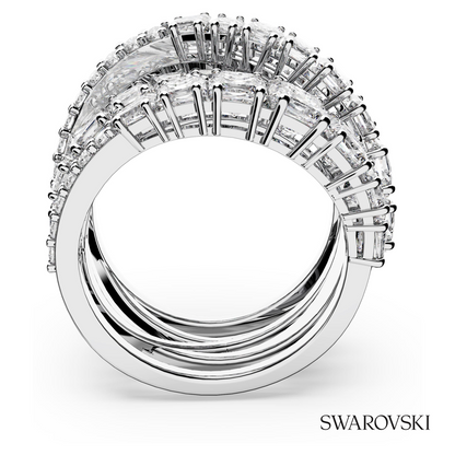 Swarovski Hyperbola ring, Mixed cuts, White, Rhodium plated – item 5580952 image 4