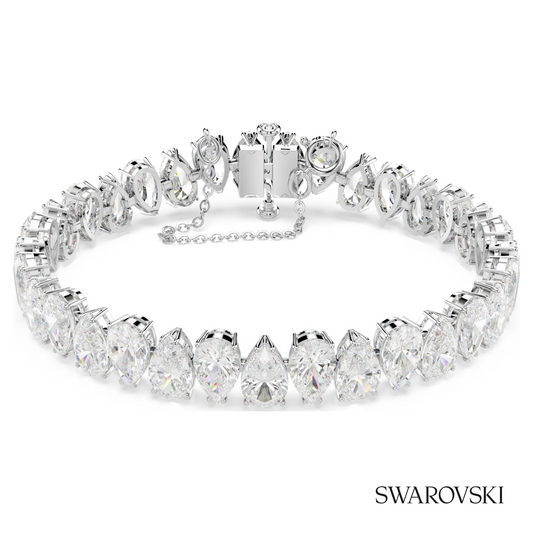 Matrix Tennis bracelet, Pear cut, White, Rhodium plated – item 5598350