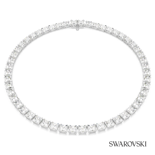 Matrix Tennis necklace, Square cut, White, Rhodium plated – item 5599153