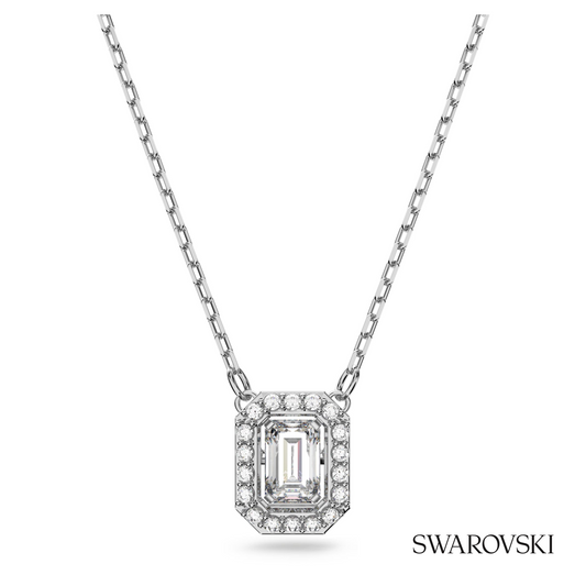 Una pendant, Octagon cut, White, Rhodium plated – item 5599177