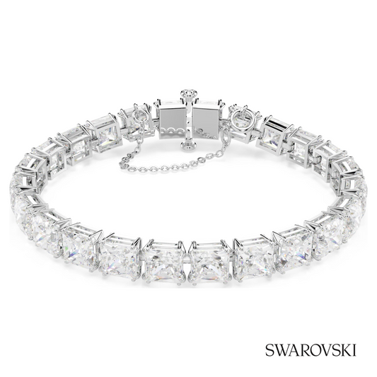 Matrix Tennis bracelet, White, Rhodium plated – item 5599202
