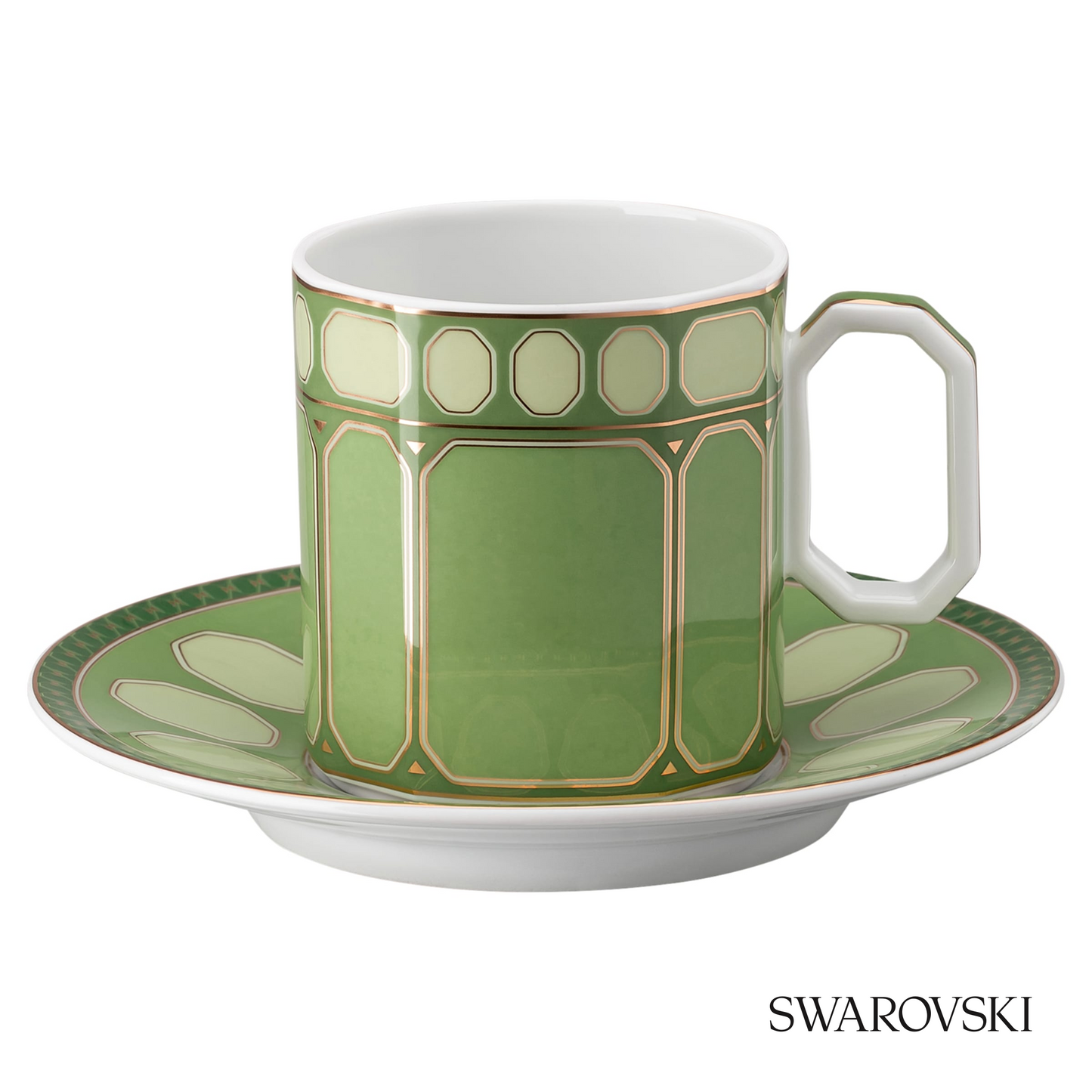 Swarovski Signum coffee cup with saucer, Green – item 5635503