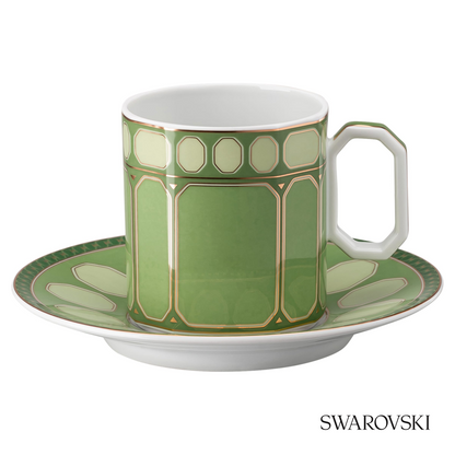 Swarovski Signum coffee cup with saucer, Green – item 5635503