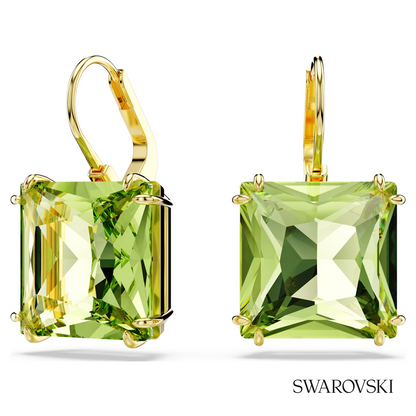 Swarovski Millenia drop earrings, Square cut, Green, 18K – item 5636564 image 2