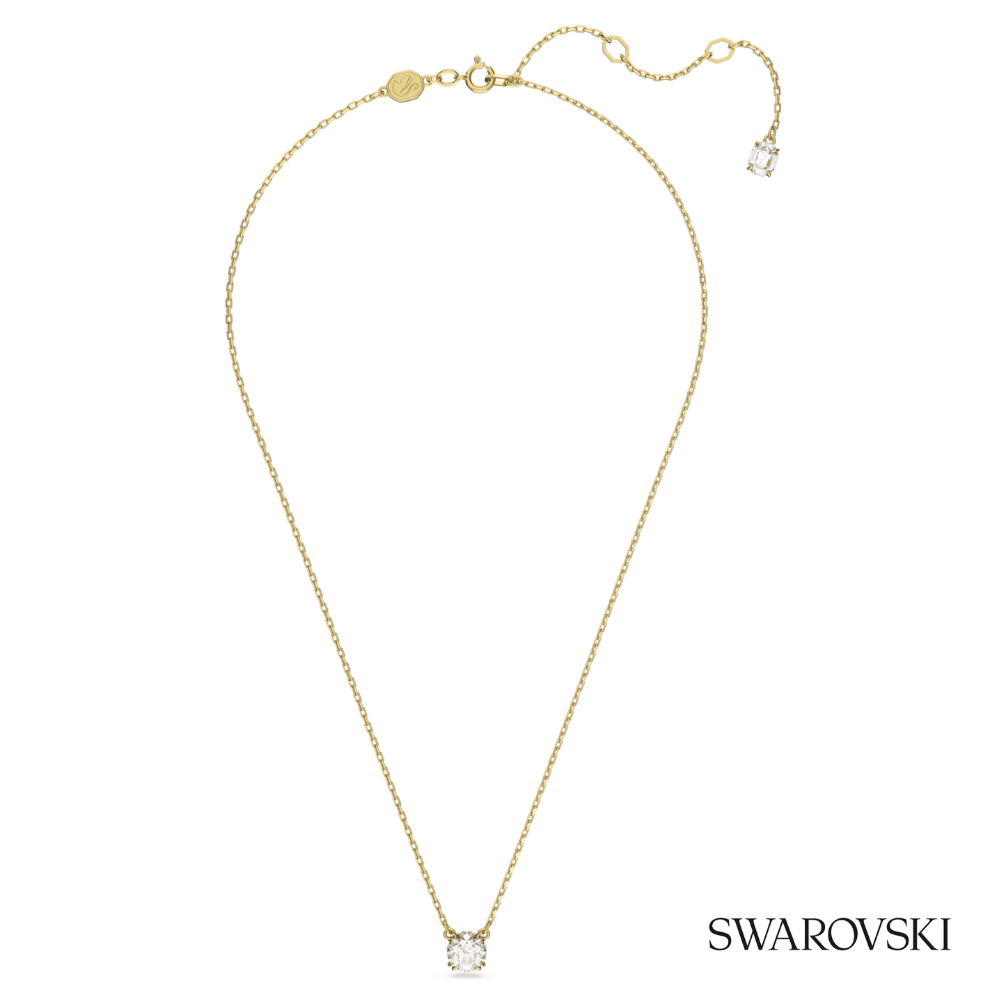 Swarovski Stilla pendant, Round cut, White, 18K gold finish – item 5636703 image 2