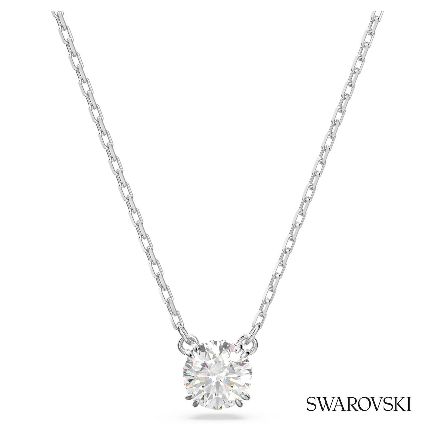 Swarovski Stilla pendant, Round cut, White, Rhodium plated – item 5636706