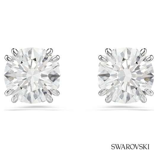Stilla stud earrings, Round cut, White, Rhodium plated – item 5636712