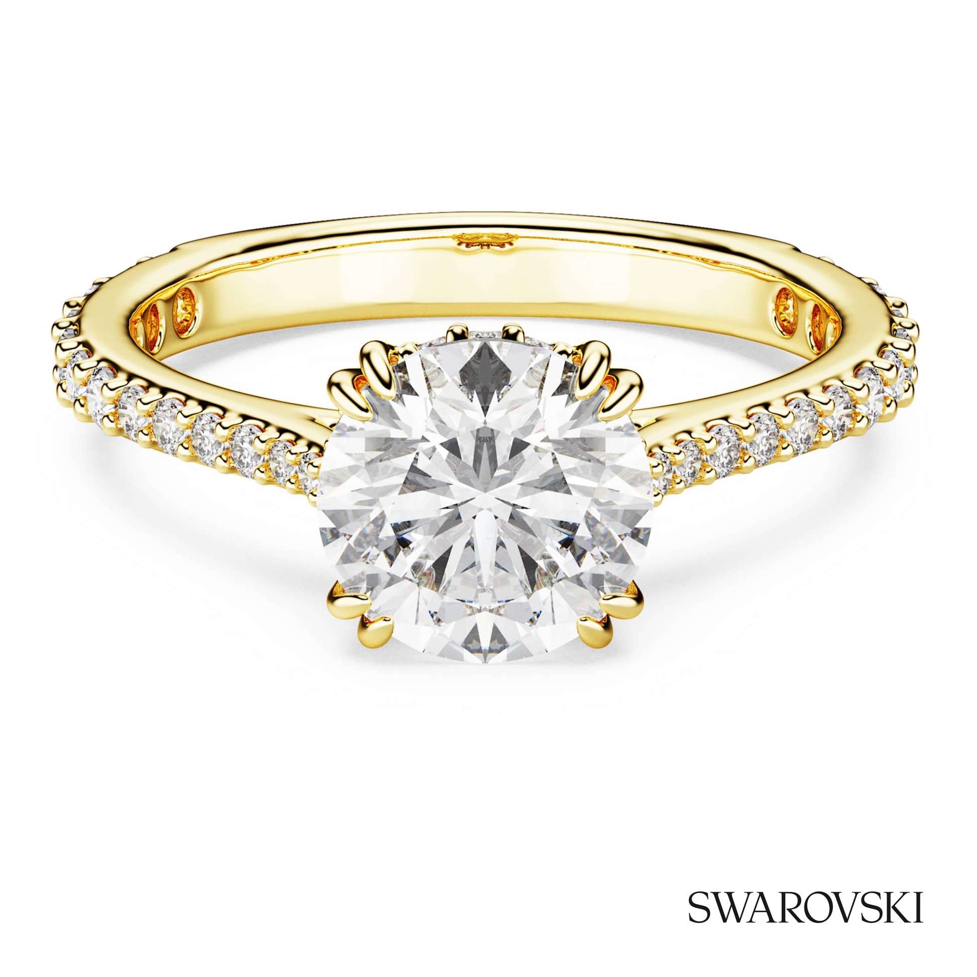 Swarovski Stilla cocktail ring, Round cut, Pave, White – item 5638530