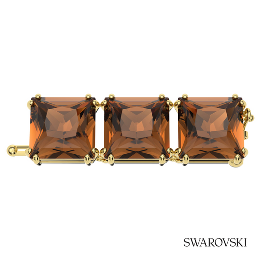 Millenia extender, Square cut, Brown, 18K gold finish – item 5645623