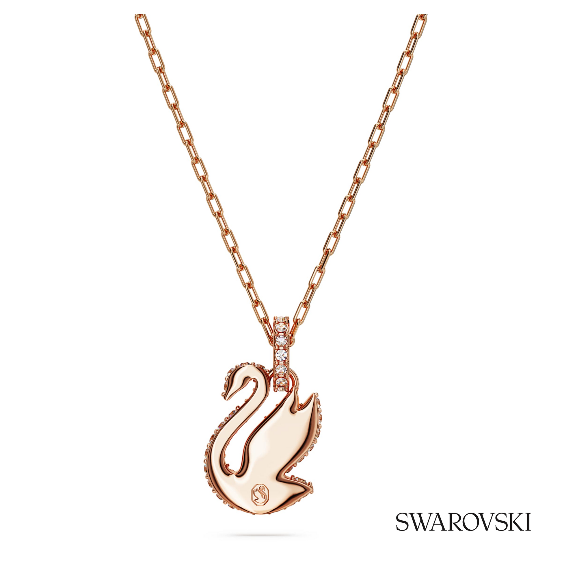 Swarovski Swan pendant, Swan, Small, White, 18K rose gold – item 5647555 image 4