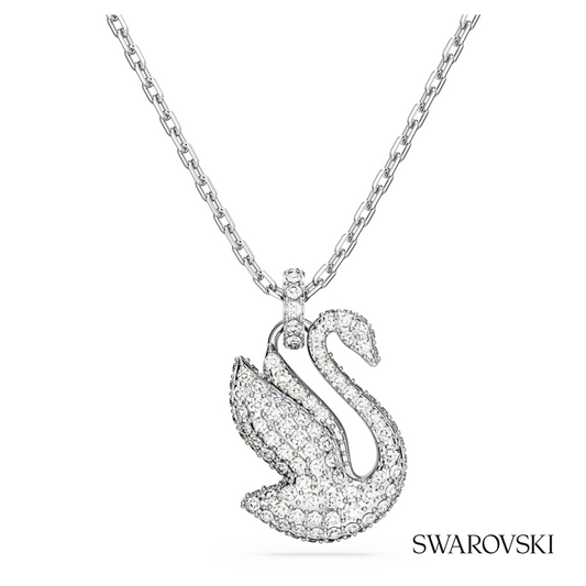 Swan pendant, Swan, Medium, White, Rhodium plated – item 5647872
