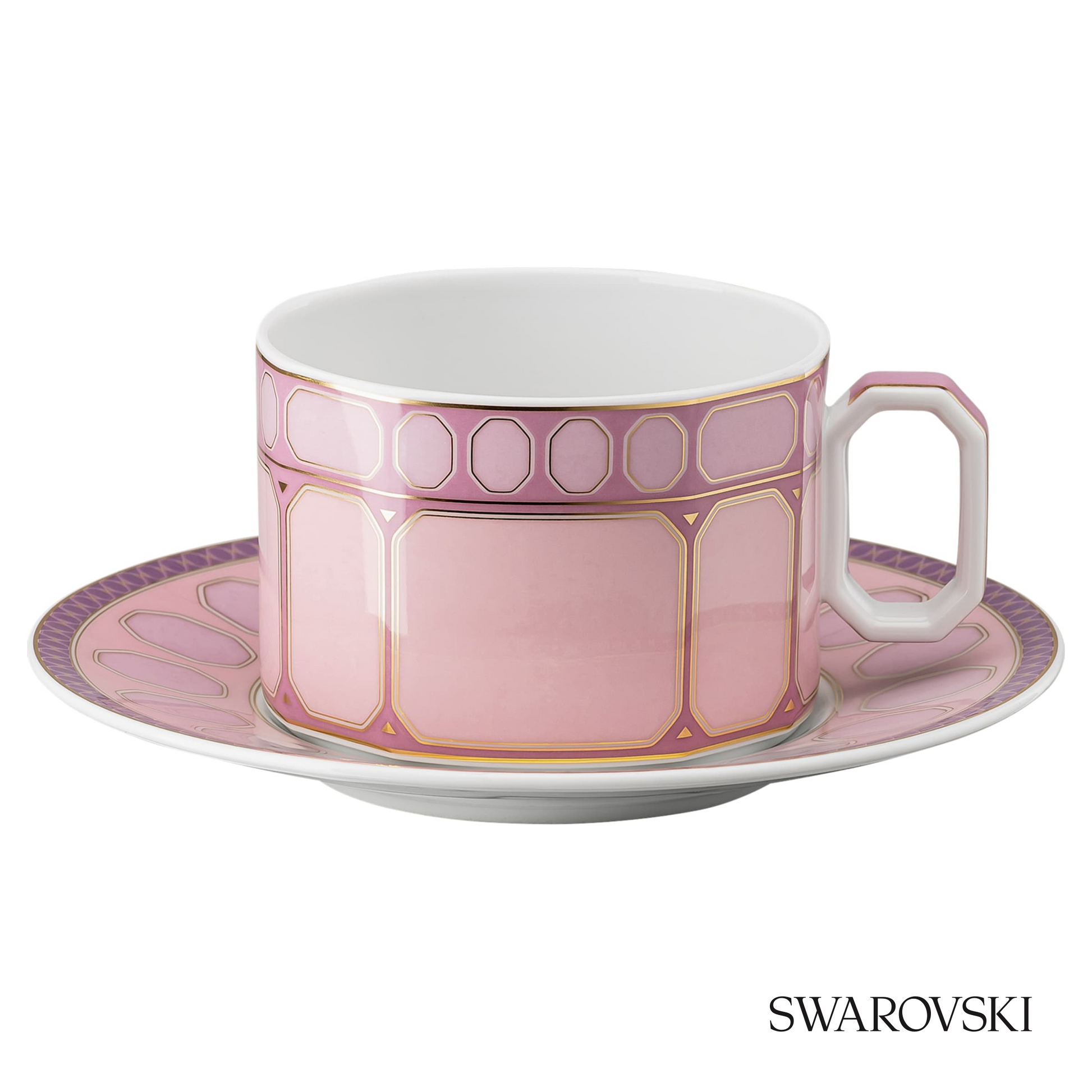 Swarovski Signum teacup with saucer, Pink – item 5648537