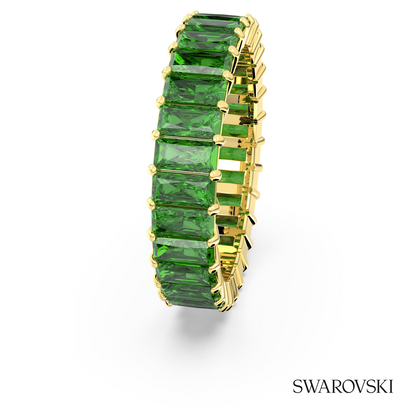 Swarovski Matrix ring, Baguette cut, Green, 18K gold finish – item 5648909 image 3