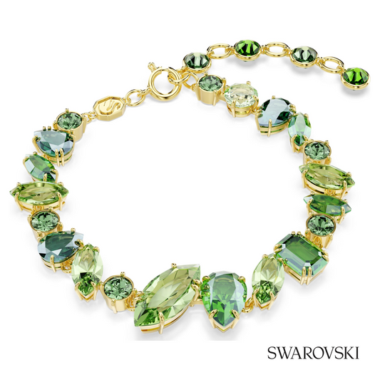 Gema bracelet, Mixed cuts, Green, 18K gold finish – item 5652822
