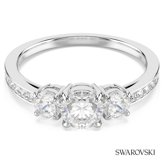 Stilla Attract ring, Round cut, White, Silver-tone finish – item 5655713