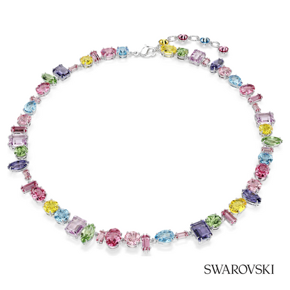 Swarovski Gema necklace, Mixed cuts, Multicolored, Rhodium – item 5656397