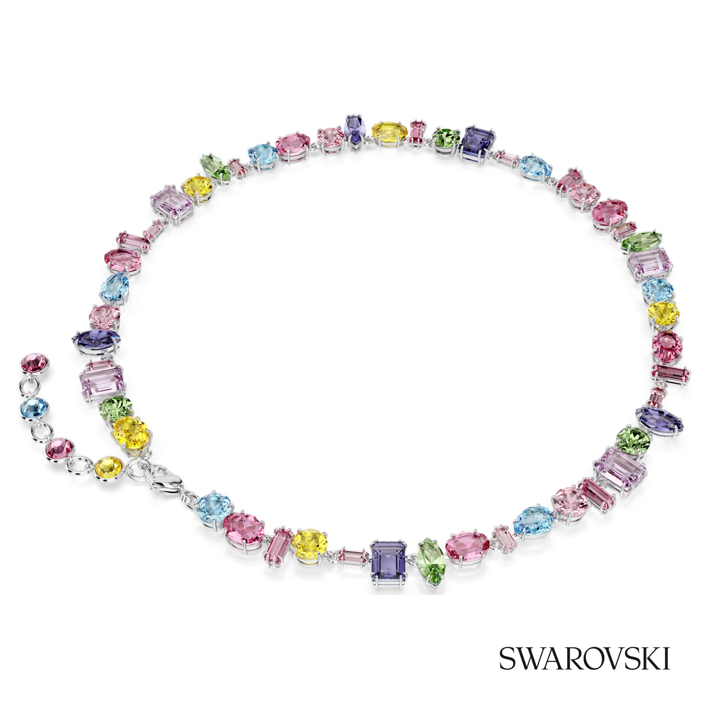 Swarovski Gema necklace, Mixed cuts, Multicolored, Rhodium – item 5656397 image 4