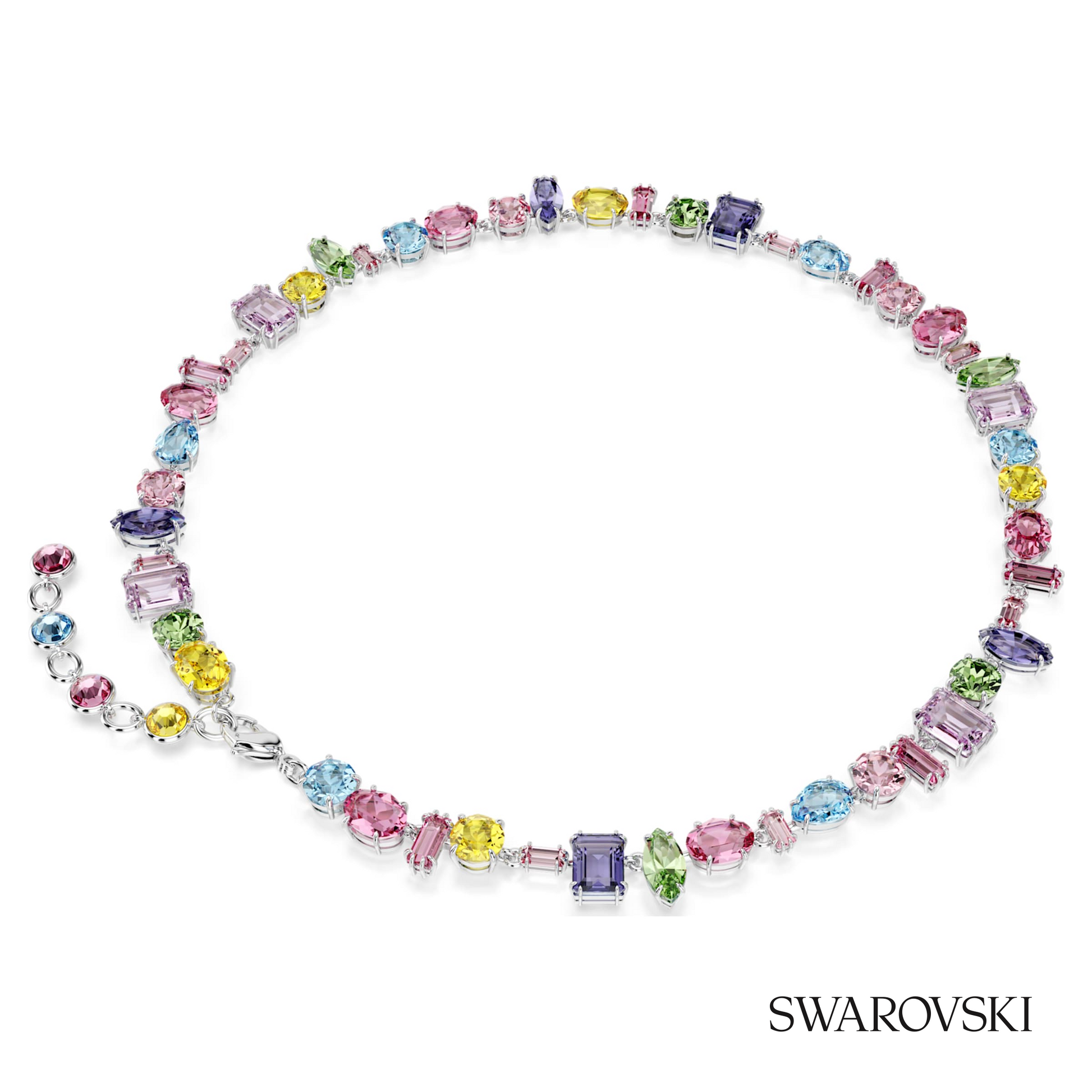 Swarovski Gema necklace, Mixed cuts, Multicolored, Rhodium – item 5656397 image 4