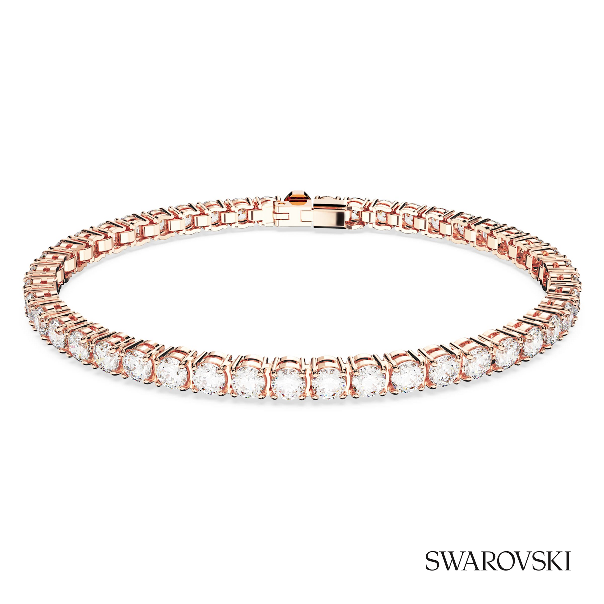 Swarovski Matrix Tennis bracelet, Round cut, White, 18K – item 5657657
