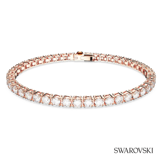 Swarovski Matrix Tennis bracelet, Round cut, White, 18K – item 5657657