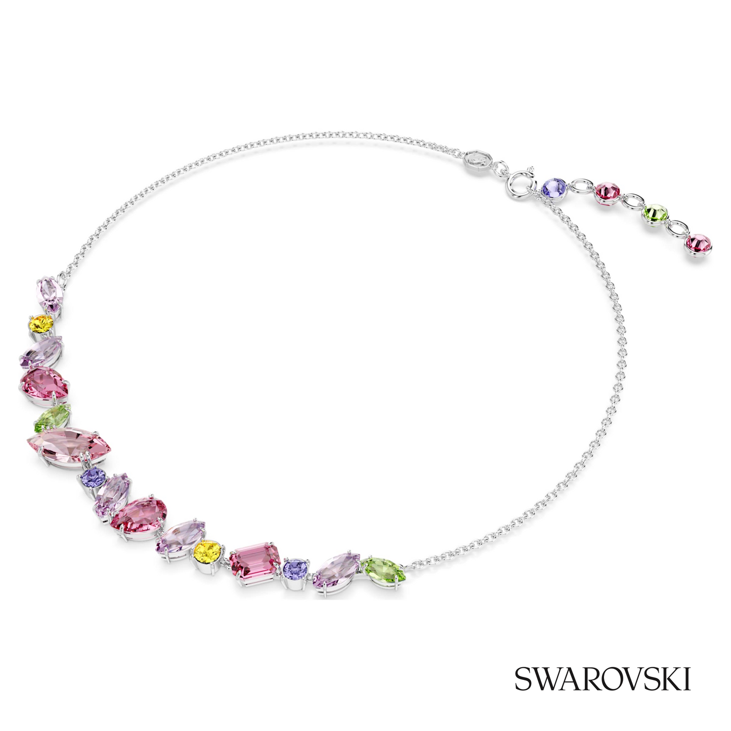 Swarovski Gema necklace, Mixed cuts, Multicolored, Rhodium – item 5658398 image 2