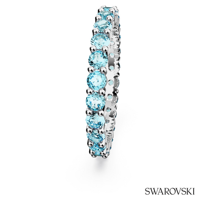Swarovski Matrix ring, Round cut, Blue, Rhodium plated – item 5658668 image 3