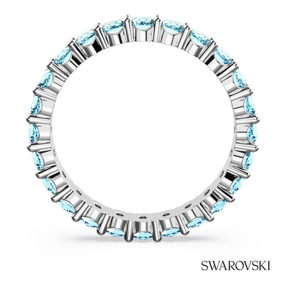 Swarovski Matrix ring, Round cut, Blue, Rhodium plated – item 5658668 image 4