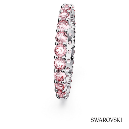 Swarovski Matrix ring, Round cut, Pink, Rhodium plated – item 5658852 image 3