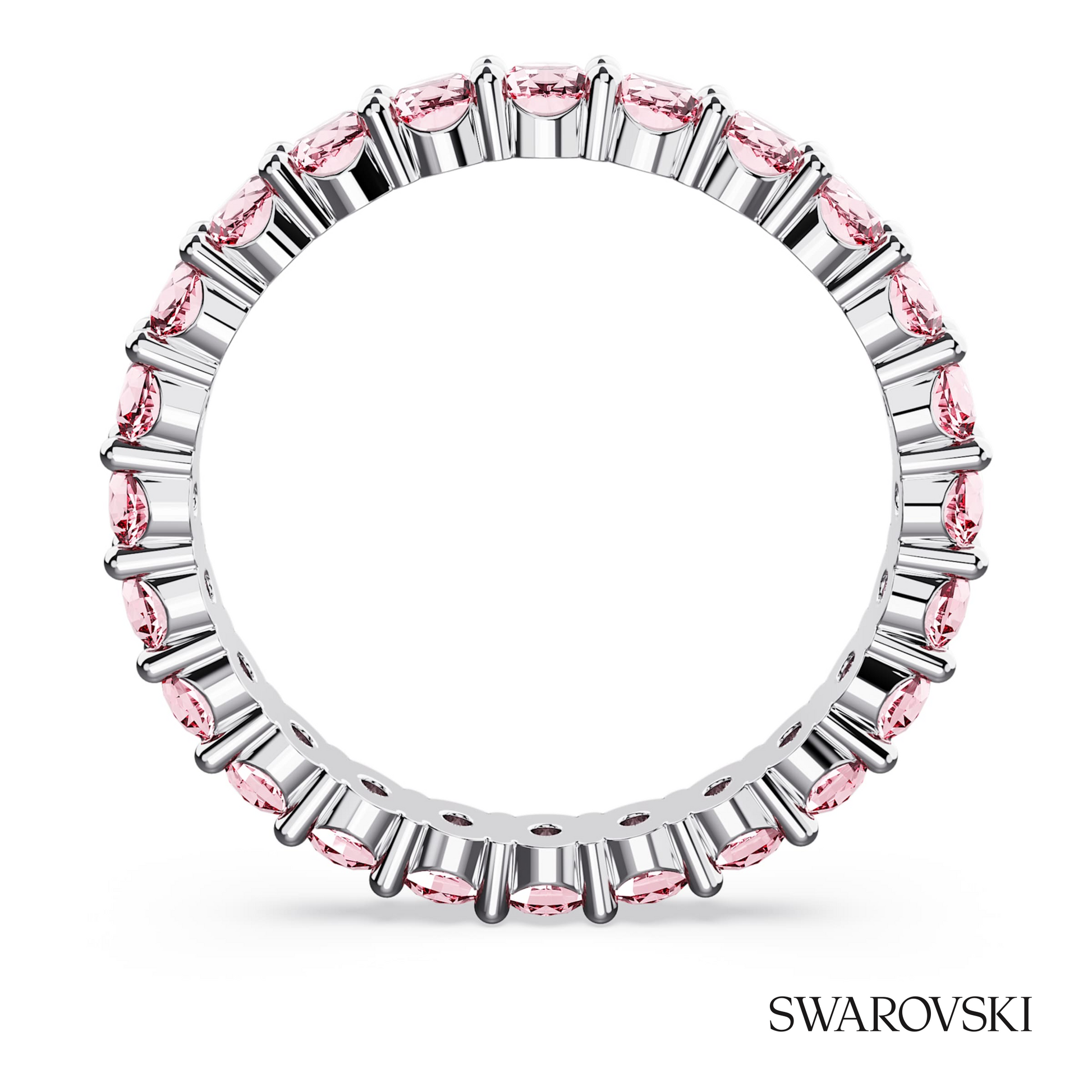 Swarovski Matrix ring, Round cut, Pink, Rhodium plated – item 5658852 image 4