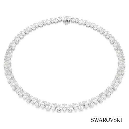 Matrix Tennis necklace, Pear cut, White, Rhodium plated – item 5662277