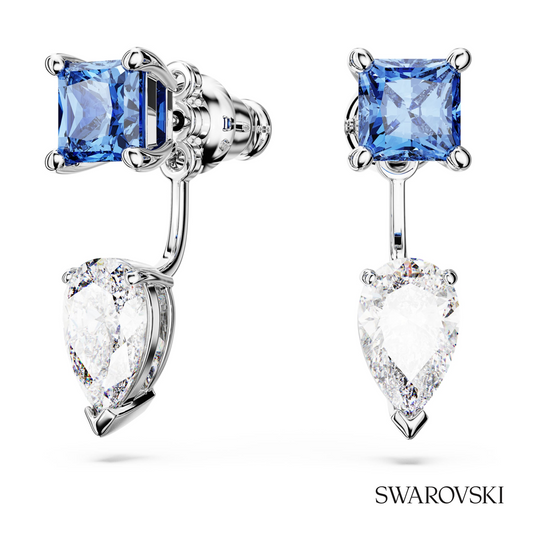 Mesmera earring jackets, Mixed cuts, Detachable, Blue, Rhodium plated – item 5665767