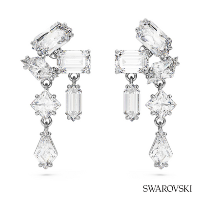 Swarovski Mesmera drop earrings, Mixed cuts, White – item 5665825