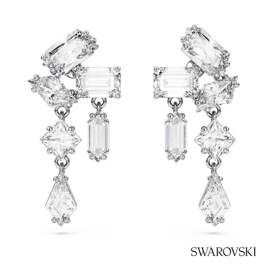Swarovski Mesmera drop earrings, Mixed cuts, White – item 5665825