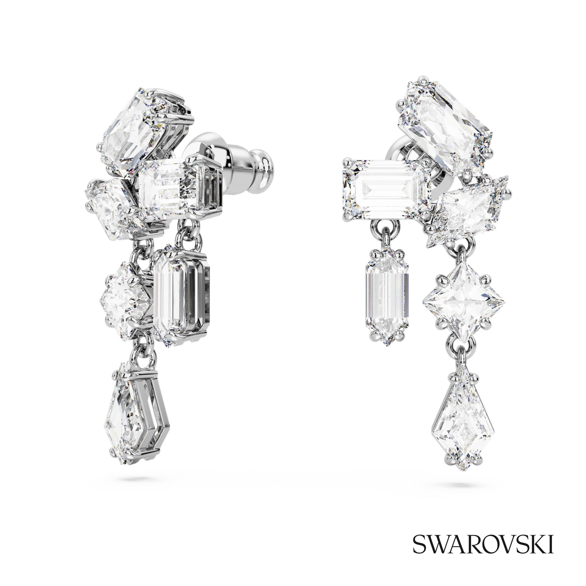 Swarovski Mesmera drop earrings, Mixed cuts, White – item 5665825 image 2