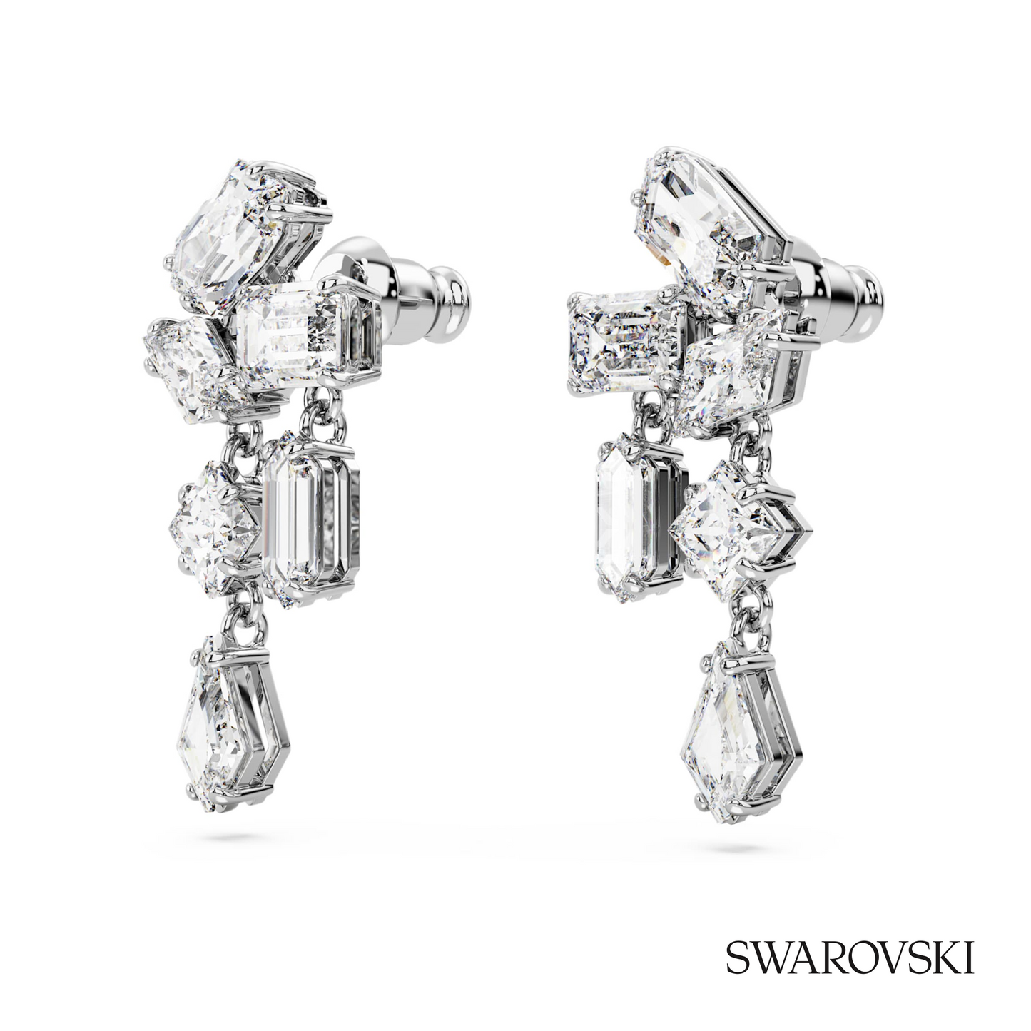 Swarovski Mesmera drop earrings, Mixed cuts, White – item 5665825 image 3