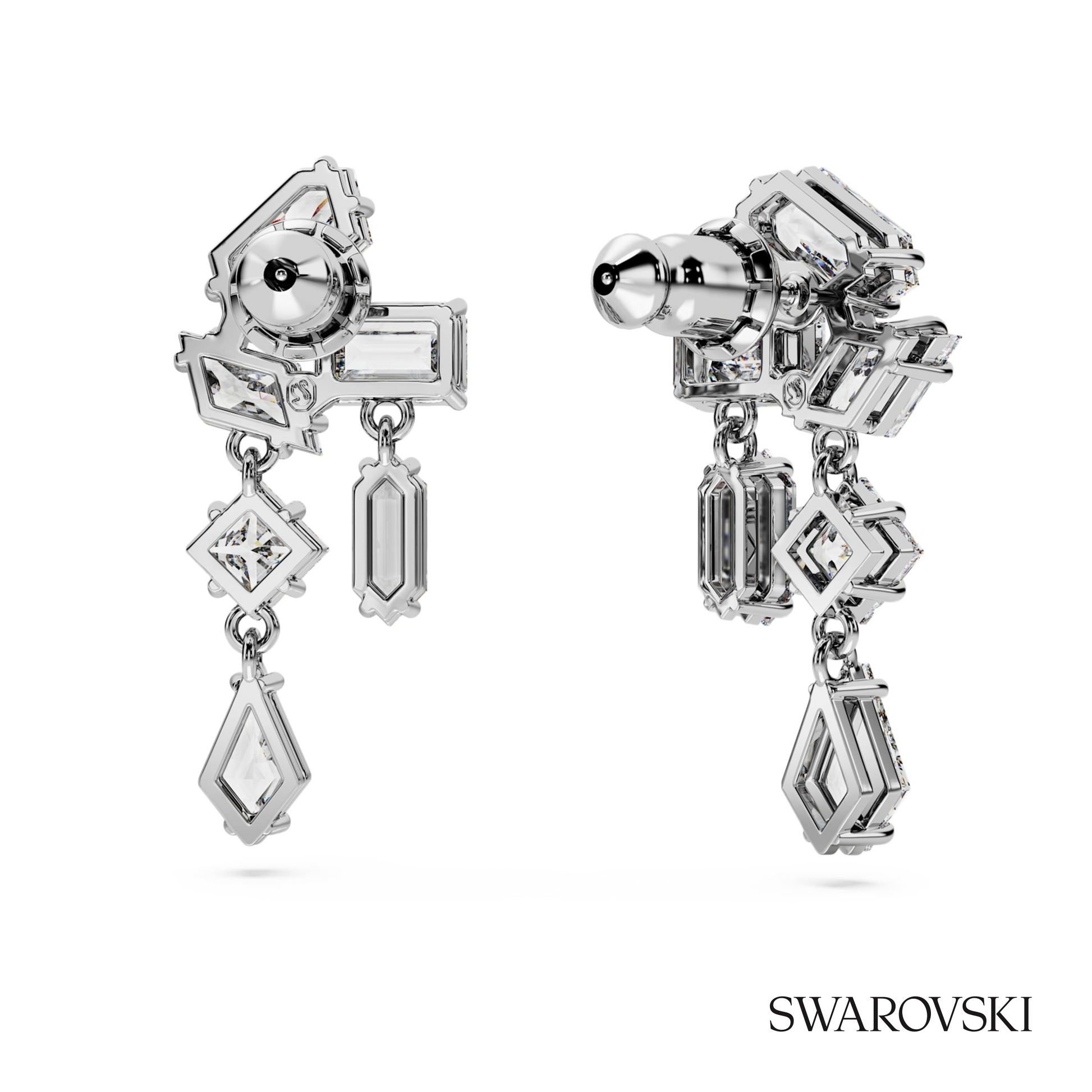 Swarovski Mesmera drop earrings, Mixed cuts, White – item 5665825 image 4