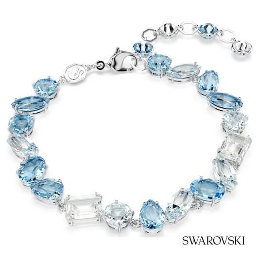 Gema bracelet, Mixed cuts, Blue, Rhodium plated – item 5666018