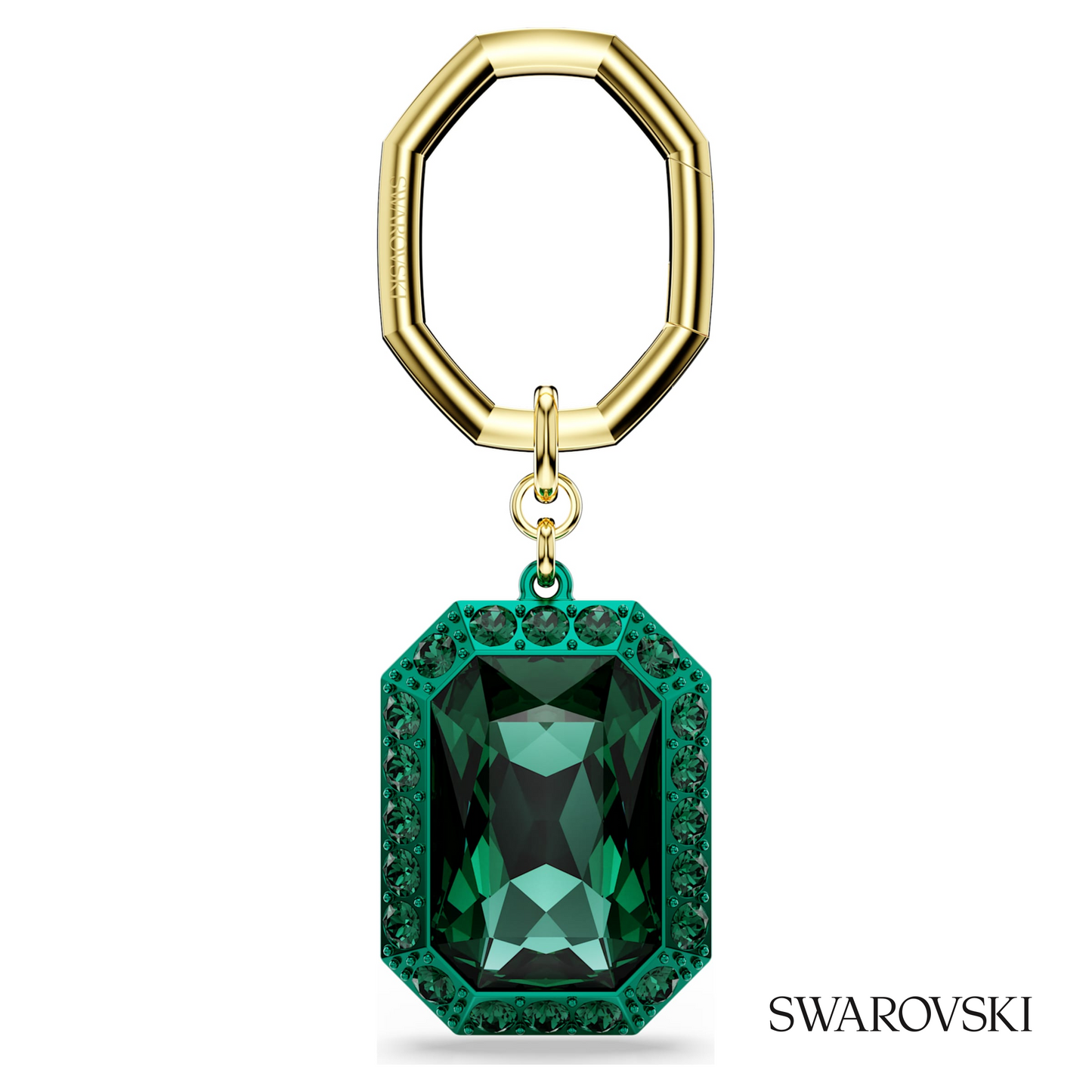 Swarovski Key ring, Octagon cut, Green, Mixed metal finish – item 5666643