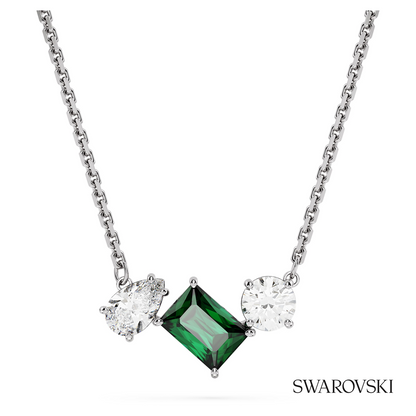 Swarovski Mesmera pendant, Mixed cuts, Green, Rhodium – item 5668278